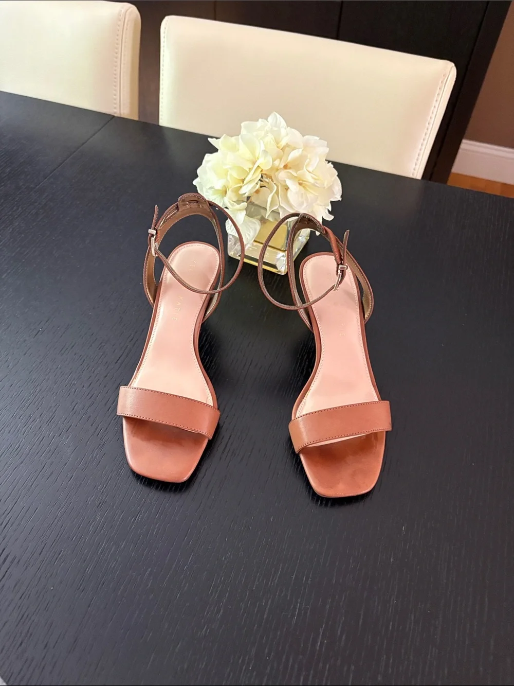 Kelly & Katie Tan Brown Open-Toe Ankle-Strap Sandals
